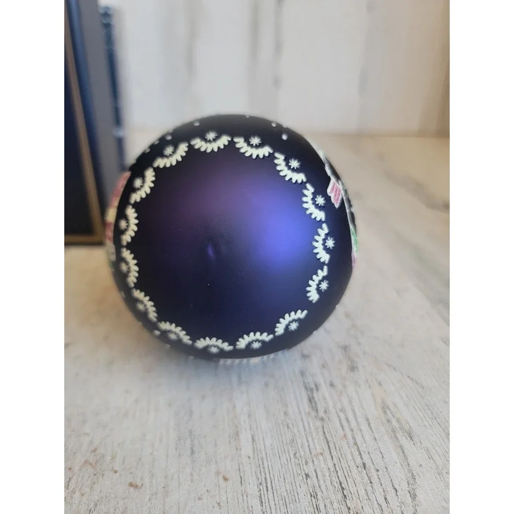 Vera Bradley night sky owl ball glass bird Xmas ornament glitter unique